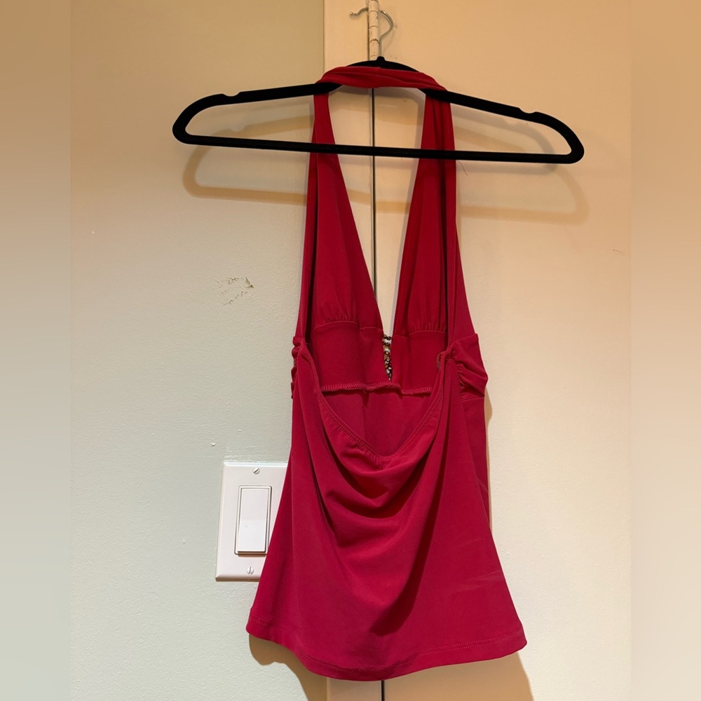 Forever 21 Vibrant Pink Halter Top with Faux Diamond Details - Picture 5 of 6